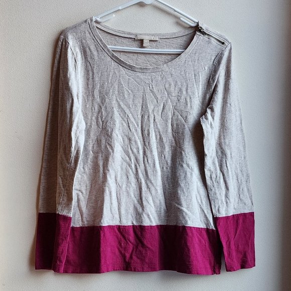 Banana Republic Cream/Magenta Scoop Neck Jersey Size Medium - Picture 6 of 16